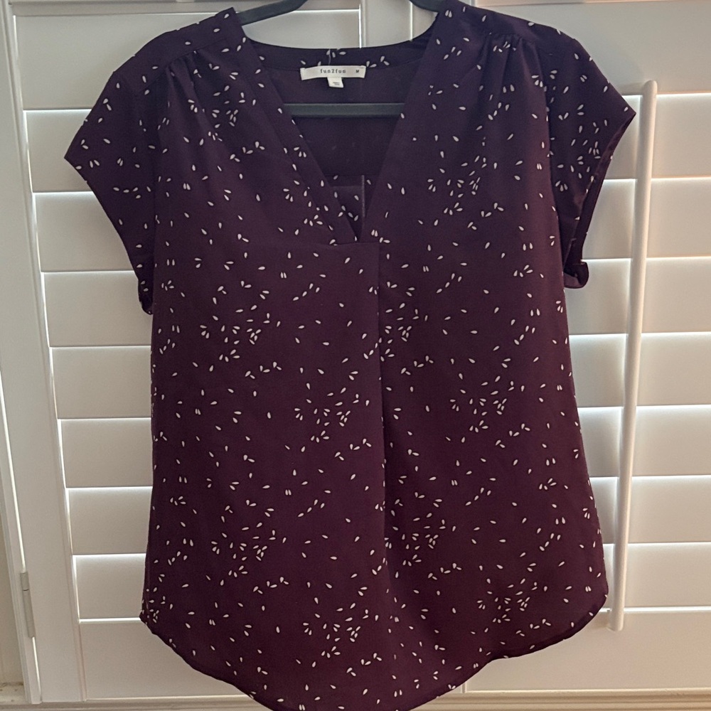 Fun 2 Fun Deep Purple Blouse with White Speckles